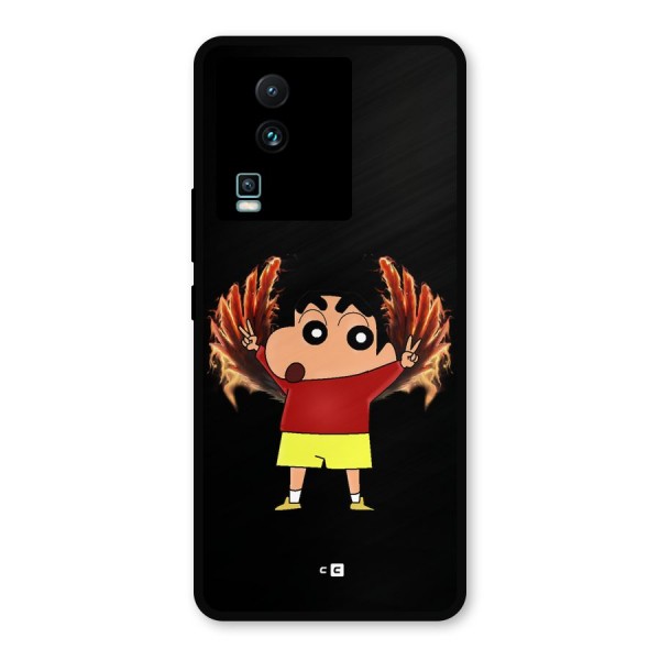 Fire Shinchan Metal Back Case for iQOO Neo 7 Pro