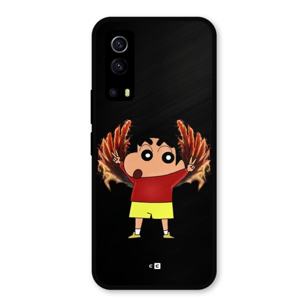 Fire Shinchan Metal Back Case for iQOO Z3