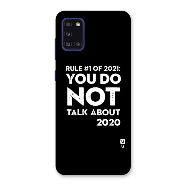 First Rule of 2021 Back Case for Galaxy A31