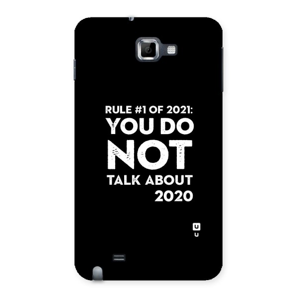 First Rule of 2021 Back Case for Galaxy Note