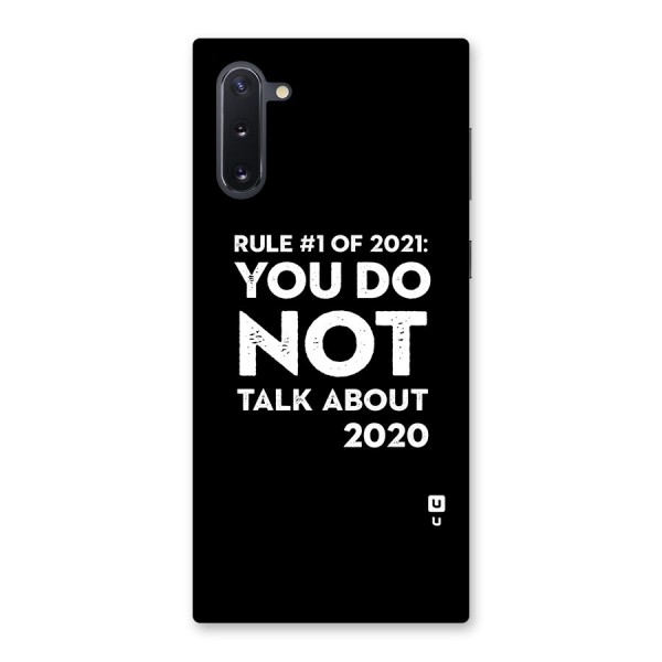 First Rule of 2021 Back Case for Galaxy Note 10