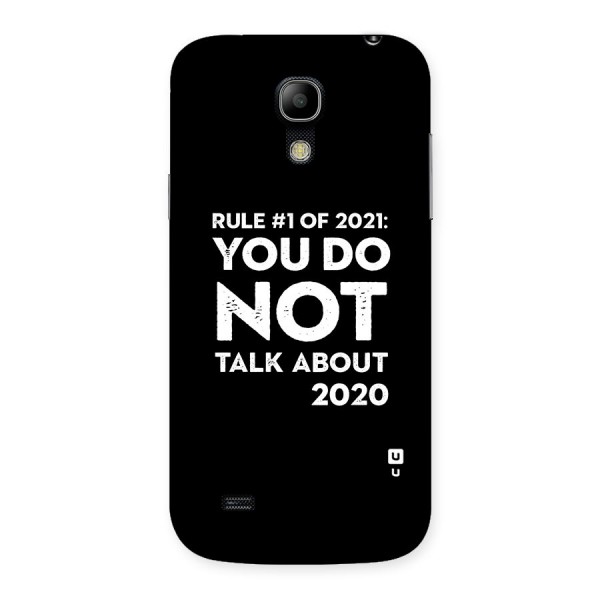 First Rule of 2021 Back Case for Galaxy S4 Mini