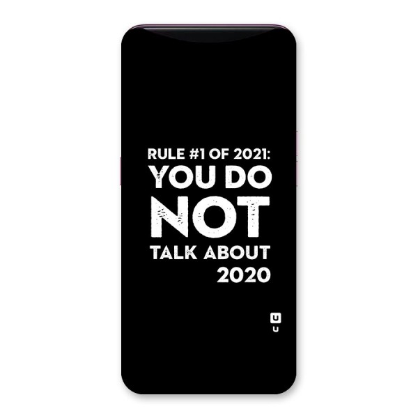 First Rule of 2021 Back Case for Oppo Find X