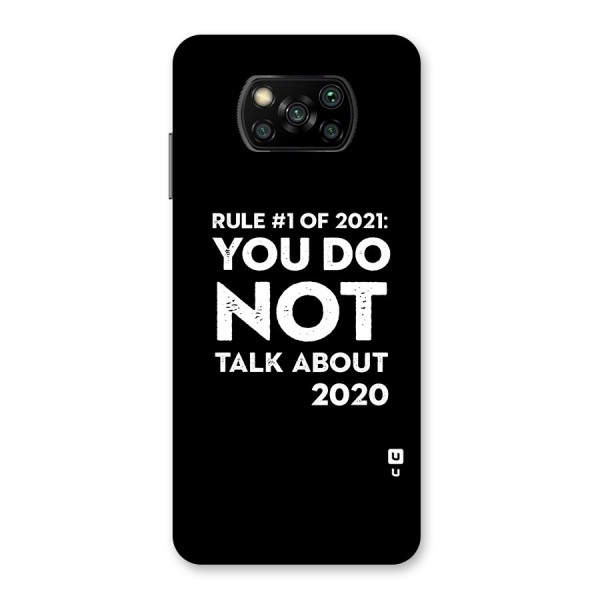 First Rule of 2021 Back Case for Poco X3