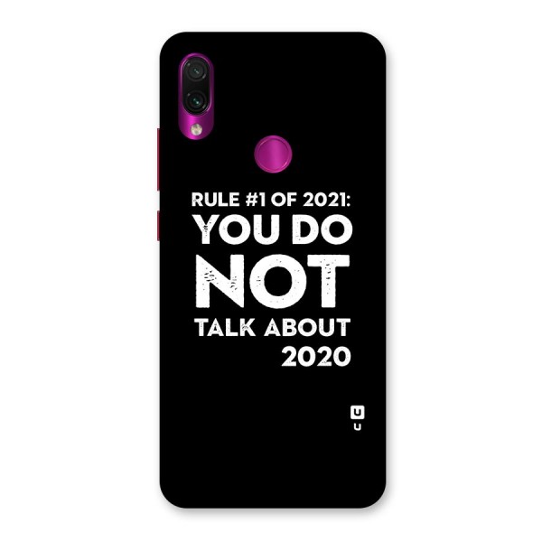 First Rule of 2021 Back Case for Redmi Note 7 Pro