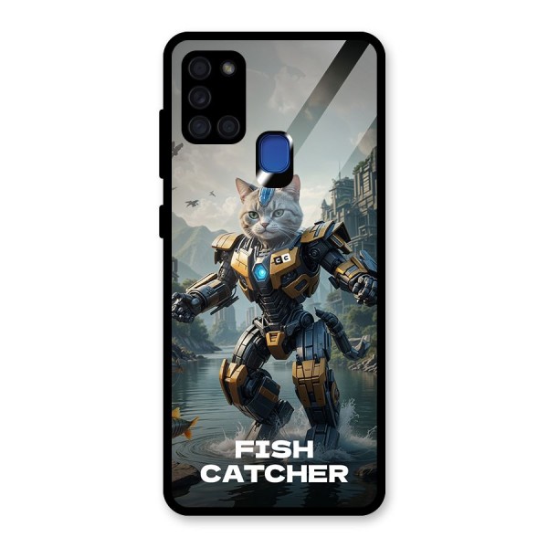 Fish Catcher Glass Back Case for Galaxy A21s