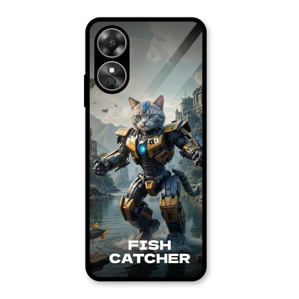 Fish Catcher Glass Back Case for Oppo A17