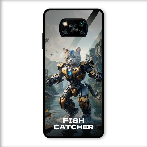 Fish Catcher Glass Back Case for Poco X3