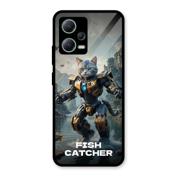 Fish Catcher Glass Back Case for Poco X5