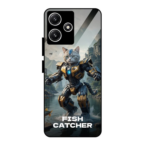 Fish Catcher Glass Back Case for Redmi 12 5G