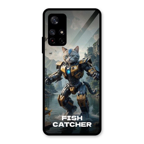 Fish Catcher Glass Back Case for Redmi Note 11T 5G