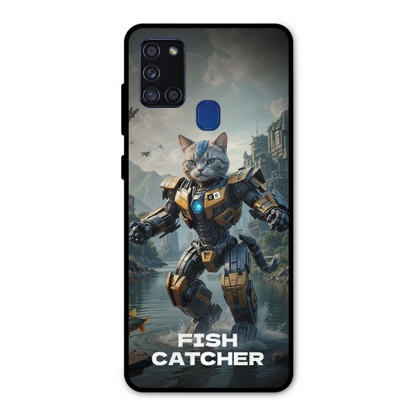 Fish Catcher Metal Back Case for Galaxy A21s