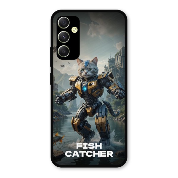 Fish Catcher Metal Back Case for Galaxy A34