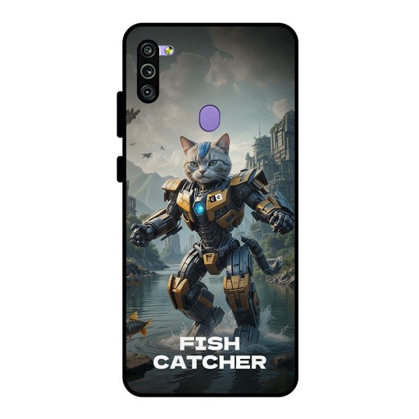 Fish Catcher Metal Back Case for Galaxy M11