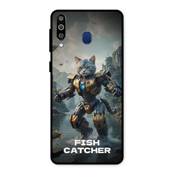 Fish Catcher Metal Back Case for Galaxy M30