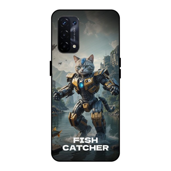 Fish Catcher Metal Back Case for Oppo A74 5G