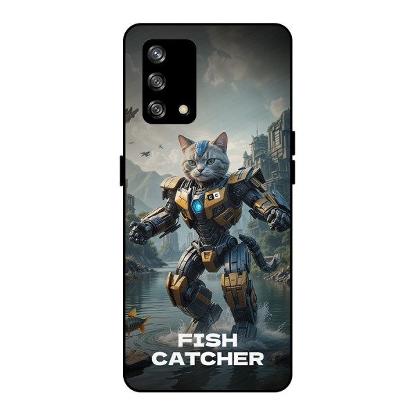 Fish Catcher Metal Back Case for Oppo F19