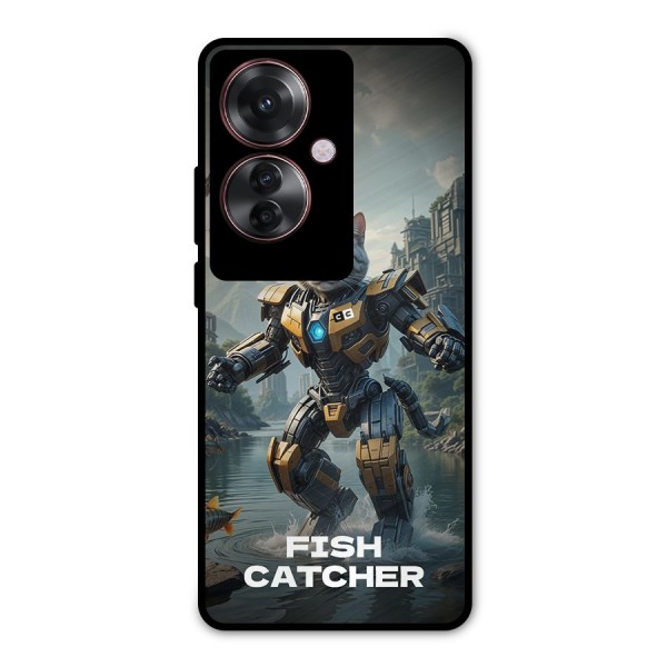 Fish Catcher Metal Back Case for Oppo F25 Pro