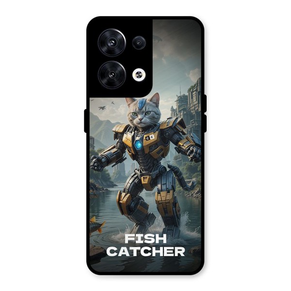 Fish Catcher Metal Back Case for Oppo Reno8 5G