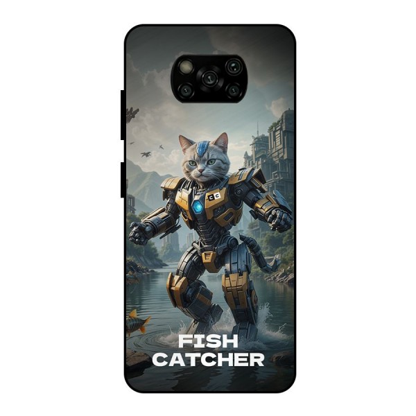 Fish Catcher Metal Back Case for Poco X3