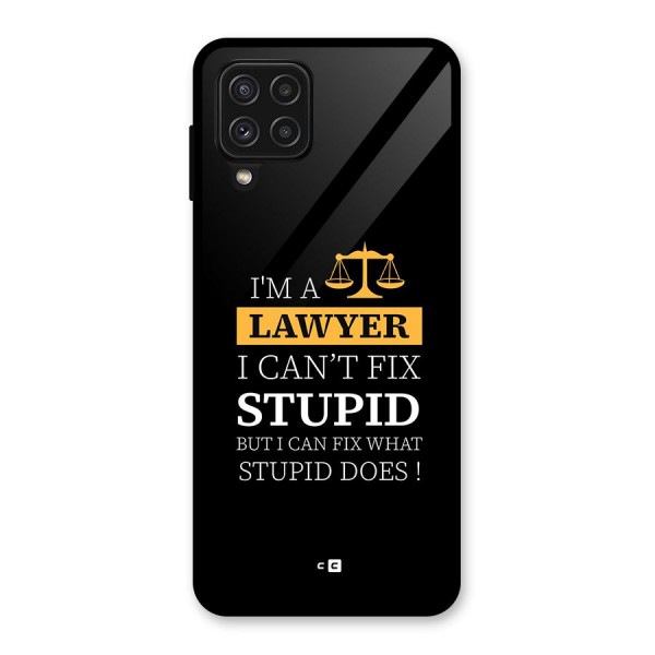 Fix Stupid Case Glass Back Case for Galaxy A22 4G