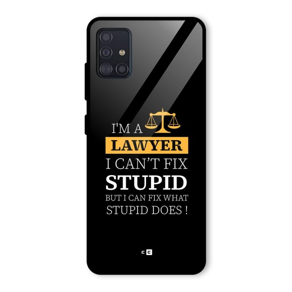 Fix Stupid Case Glass Back Case for Galaxy A51