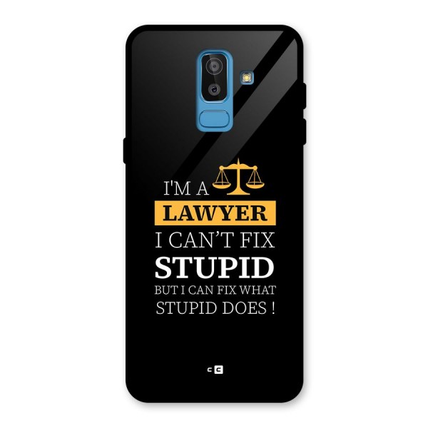 Fix Stupid Case Glass Back Case for Galaxy J8