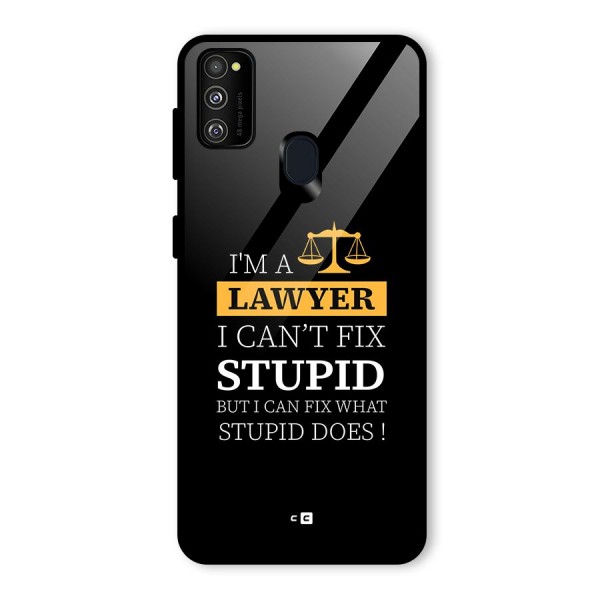 Fix Stupid Case Glass Back Case for Galaxy M21