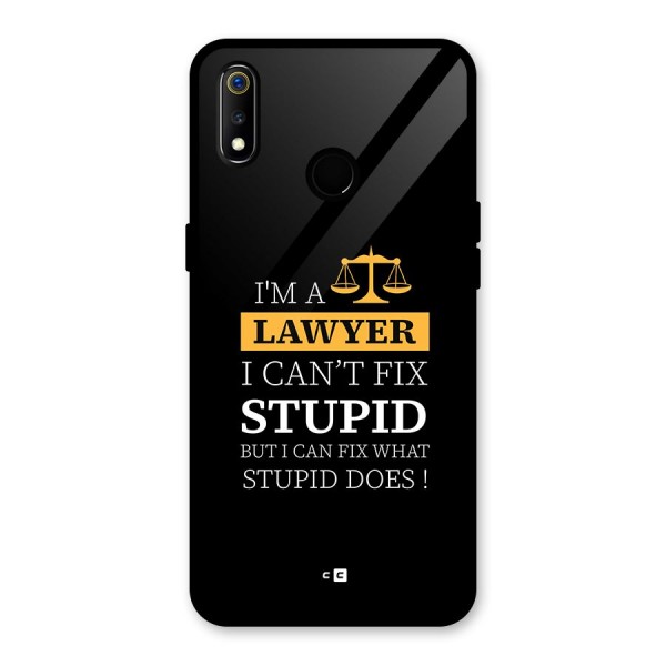 Fix Stupid Case Glass Back Case for Realme 3