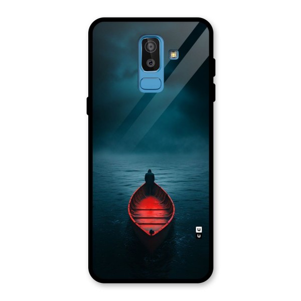 Floating Boat Glass Back Case for Galaxy J8