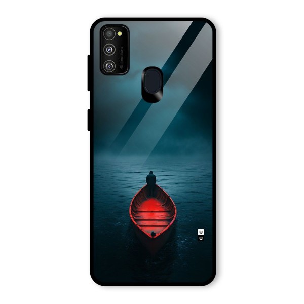 Floating Boat Glass Back Case for Galaxy M21