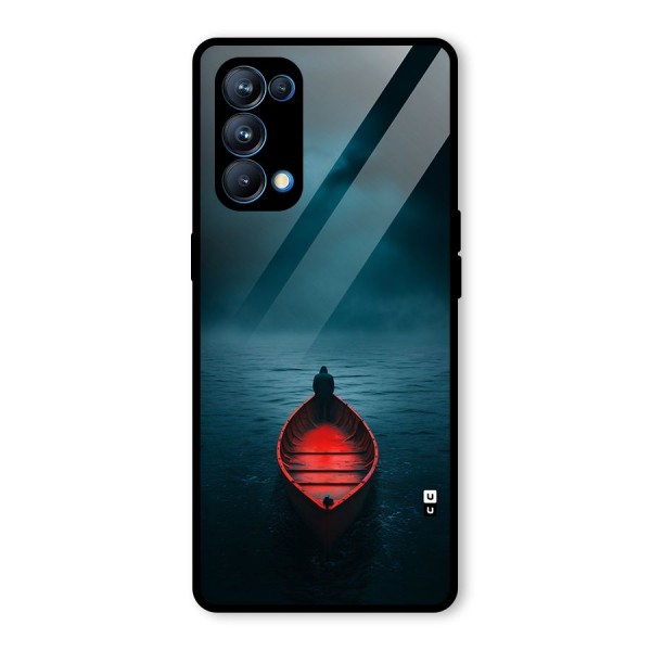 Floating Boat Glass Back Case for Oppo Reno5 Pro 5G