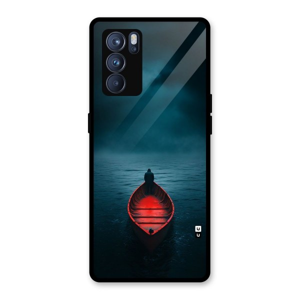 Floating Boat Glass Back Case for Oppo Reno6 Pro 5G