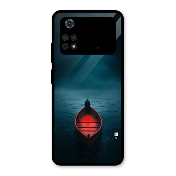 Floating Boat Glass Back Case for Poco M4 Pro 4G