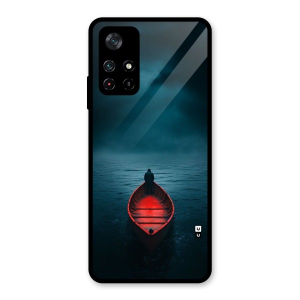 Floating Boat Glass Back Case for Poco M4 Pro 5G