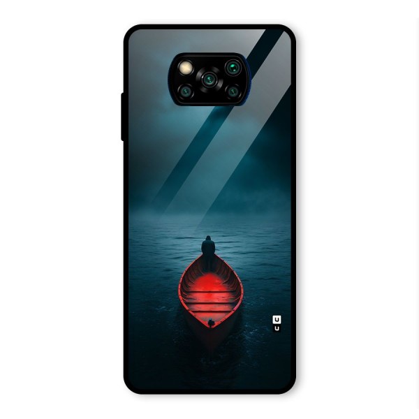 Floating Boat Glass Back Case for Poco X3 Pro