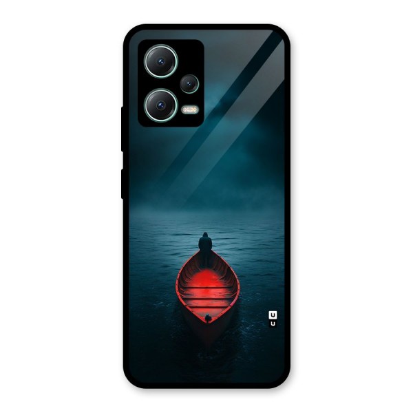 Floating Boat Glass Back Case for Poco X5