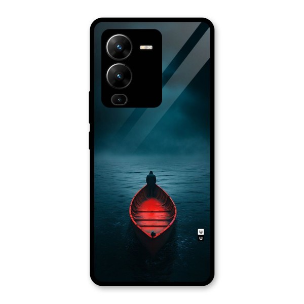 Floating Boat Glass Back Case for Vivo V25 Pro