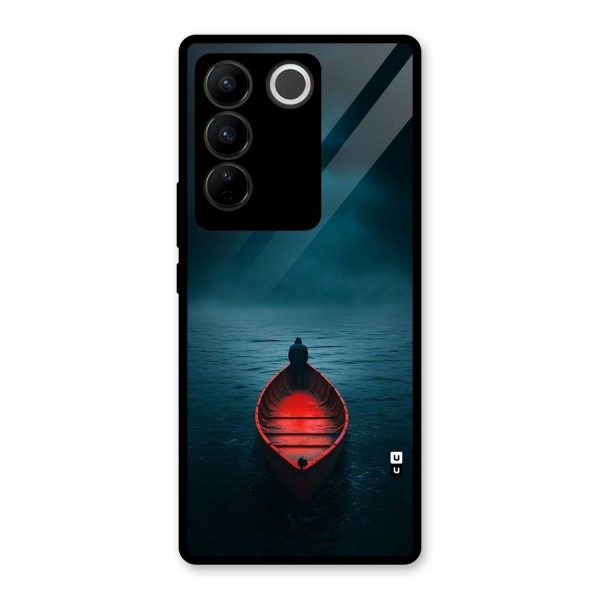 Floating Boat Glass Back Case for Vivo V27 Pro