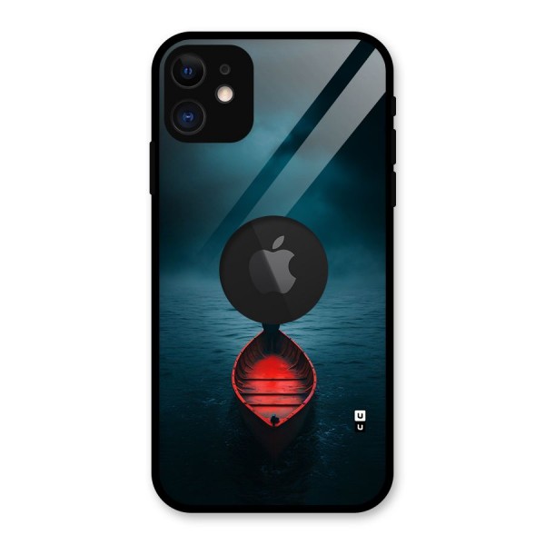 Floating Boat Glass Back Case for iPhone 11 Logo Cut