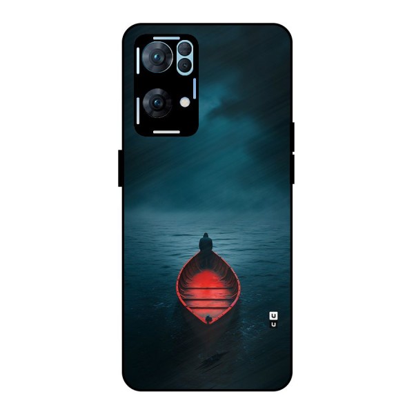 Floating Boat Metal Back Case for Oppo Reno7 Pro 5G