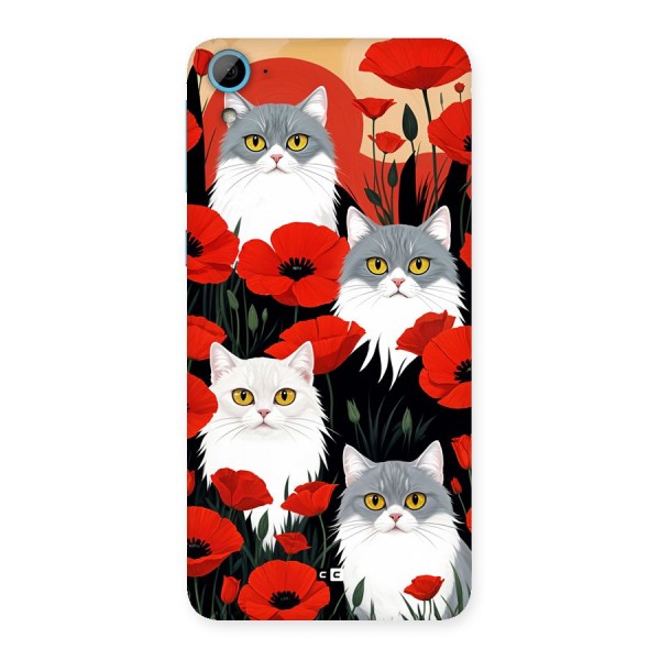 Floral Cat Back Case for Desire 826