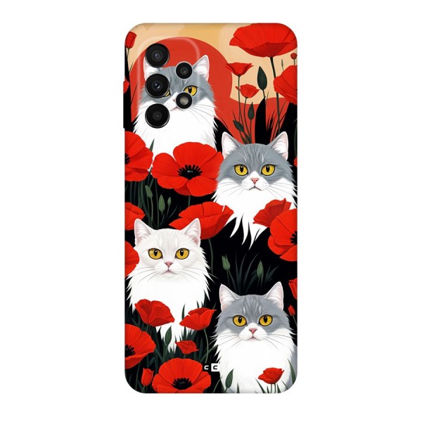 Floral Cat Back Case for Galaxy A23