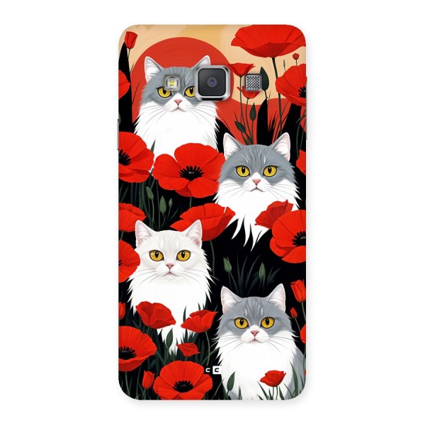 Floral Cat Back Case for Galaxy A3