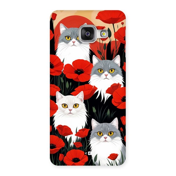 Floral Cat Back Case for Galaxy A3 (2016)