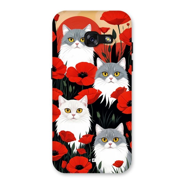 Floral Cat Back Case for Galaxy A3 (2017)