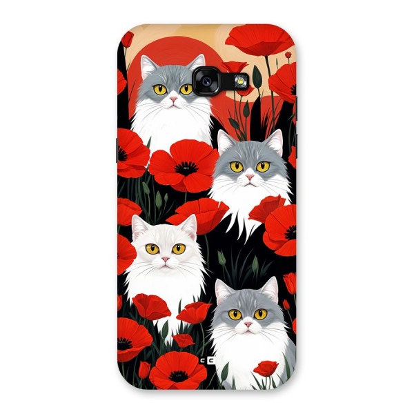 Floral Cat Back Case for Galaxy A5 2017