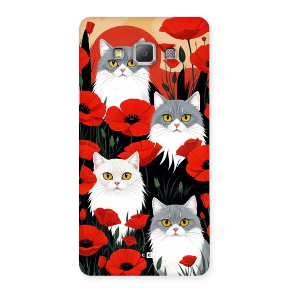 Floral Cat Back Case for Galaxy A7