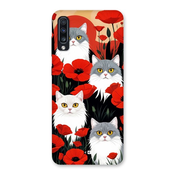 Floral Cat Back Case for Galaxy A70