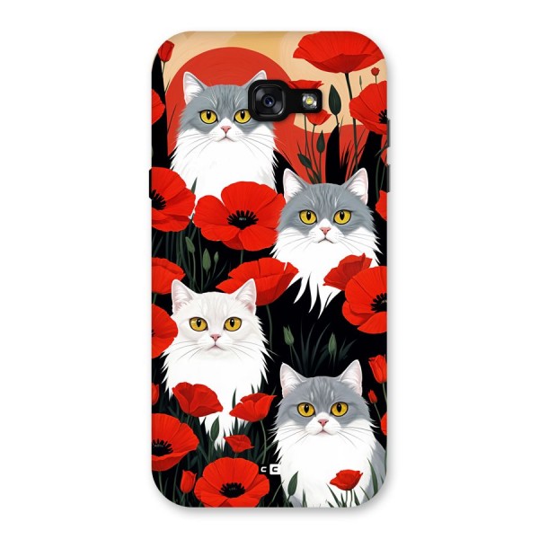 Floral Cat Back Case for Galaxy A7 (2017)